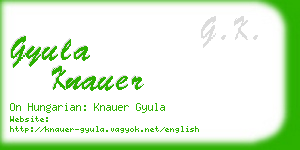 gyula knauer business card